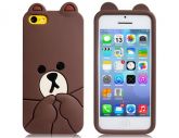 Capa Silicone 3D para iPhone 5C (Urso)